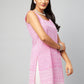 InWeave Women's Pink Sweetheart Neckline Kurta - Swadesiicart