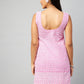 InWeave Women's Pink Sweetheart Neckline Kurta - Swadesiicart