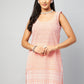 InWeave Women's Peach Sweetheart Neckline Kurta - Swadesiicart