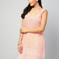 InWeave Women's Peach Sweetheart Neckline Kurta - Swadesiicart