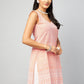 InWeave Women's Peach Sweetheart Neckline Kurta - Swadesiicart