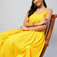 InWeave Women's Solid Yellow Strappy Kurta - Swadesiicart