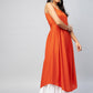InWeave Women's Solid Orange Strappy Kurta - Swadesiicart