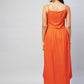 InWeave Women's Solid Orange Strappy Kurta - Swadesiicart
