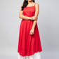 InWeave Women's Solid Red Strappy Kurta - Swadesiicart