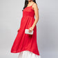 InWeave Women's Solid Red Strappy Kurta - Swadesiicart