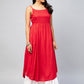 InWeave Women's Solid Red Strappy Kurta - Swadesiicart