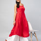 InWeave Women's Solid Red Strappy Kurta - Swadesiicart