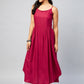 InWeave Women's Solid Maroon Strappy Kurta - Swadesiicart