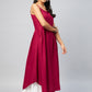 InWeave Women's Solid Maroon Strappy Kurta - Swadesiicart