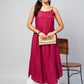 InWeave Women's Solid Maroon Strappy Kurta - Swadesiicart