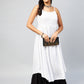 InWeave Women's Solid White Strappy Kurta - Swadesiicart