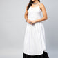 InWeave Women's Solid White Strappy Kurta - Swadesiicart