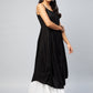 InWeave Women's Solid Black Strappy Kurta - Swadesiicart