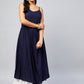 InWeave Women's Navy Blue Strappy Kurta - Swadesiicart