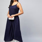 InWeave Women's Navy Blue Strappy Kurta - Swadesiicart