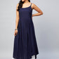 InWeave Women's Navy Blue Strappy Kurta - Swadesiicart