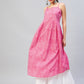 InWeave Women's Pink Lehriya Strappy Kurta - Swadesiicart