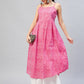 InWeave Women's Pink Lehriya Strappy Kurta - Swadesiicart