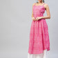 InWeave Women's Pink Lehriya Strappy Kurta - Swadesiicart