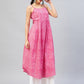 InWeave Women's Pink Lehriya Strappy Kurta - Swadesiicart