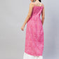 InWeave Women's Pink Lehriya Strappy Kurta - Swadesiicart
