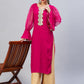 InWeave Women's Fuschia Organza Sleeve Gota Work Kurta - Swadesiicart