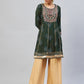 InWeave Women's Green Gota Mirror Work Kurta - Swadesiicart