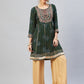 InWeave Women's Green Gota Mirror Work Kurta - Swadesiicart
