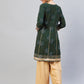 InWeave Women's Green Gota Mirror Work Kurta - Swadesiicart