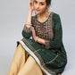 InWeave Women's Green Gota Mirror Work Kurta - Swadesiicart
