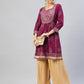 InWeave Women's Wine Gota Mirror Kurta - Swadesiicart