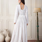 InWeave White Mirror Work Long Anarkali Kurta - Swadesiicart
