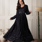 InWeave Black Mirror Work Long Anarkali Kurta - Swadesiicart