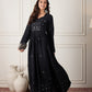 InWeave Black Mirror Work Long Anarkali Kurta - Swadesiicart