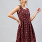 InWeave Women's Burgundy Silver Gold Printed Kurta - Swadesiicart
