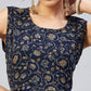 InWeave Women's Blue Silver Gold Printed Kurta - Swadesiicart