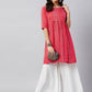 InWeave Women's Red Bandhani Shrot Anarkali Kurta - Swadesiicart
