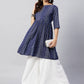 InWeave Women's Blue Bandhani Shrot Anarkali Kurta - Swadesiicart