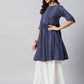 InWeave Women's Blue Bandhani Shrot Anarkali Kurta - Swadesiicart