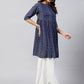 InWeave Women's Blue Bandhani Shrot Anarkali Kurta - Swadesiicart