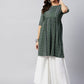 InWeave Women's Green Bandhani Shrot Anarkali Kurta - Swadesiicart