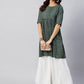 InWeave Women's Green Bandhani Shrot Anarkali Kurta - Swadesiicart