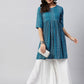 InWeave Women's Ocean Bandhani Shrot Anarkali Kurta - Swadesiicart