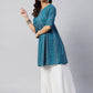 InWeave Women's Ocean Bandhani Shrot Anarkali Kurta - Swadesiicart
