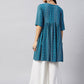 InWeave Women's Ocean Bandhani Shrot Anarkali Kurta - Swadesiicart
