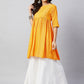 InWeave Women's Yellow Bandhani Short Anarkali Kurta - Swadesiicart