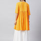 InWeave Women's Yellow Bandhani Short Anarkali Kurta - Swadesiicart