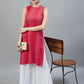 InWeave Women's Red Bandhej Halter Kurta - Swadesiicart