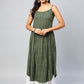 InWeave Women's Green Zig Zag Print Strappy Kurta - Swadesiicart